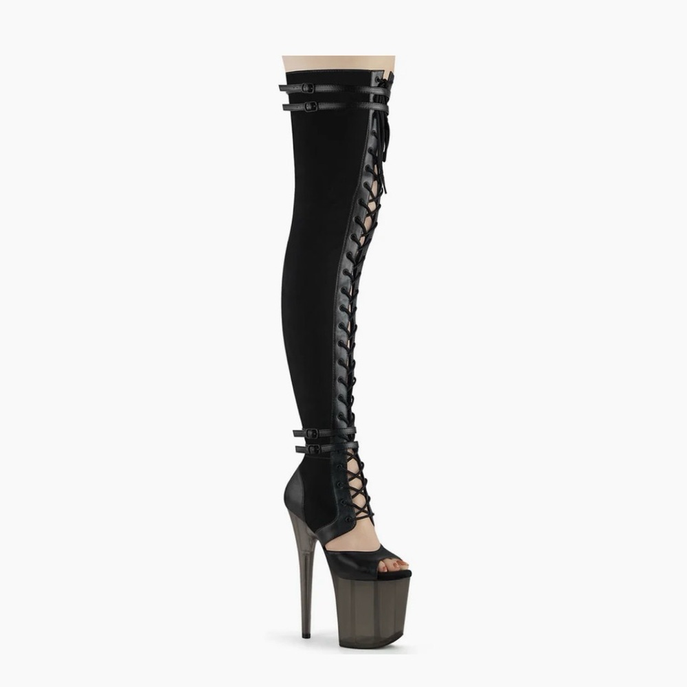 Pleaser USA Flamingo-3027 Thigh-High Lace-Up Platform Sandals